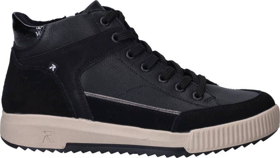 Rieker Veterboot WO171-00 Zwart Warm Gevoerd