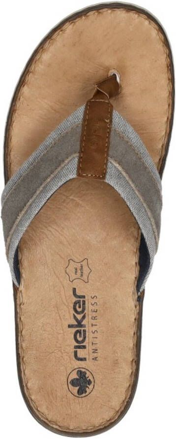Rieker Teenslippers zomerschoen slippers poolslides badschoen met leren binnenzool
