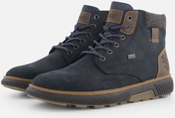 Rieker Tex Veterboots blauw Nubuck