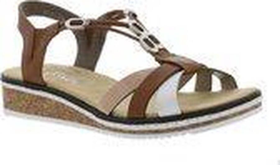 Rieker Sandalen zomerschoen sandaal sleehak met accessoires versierd