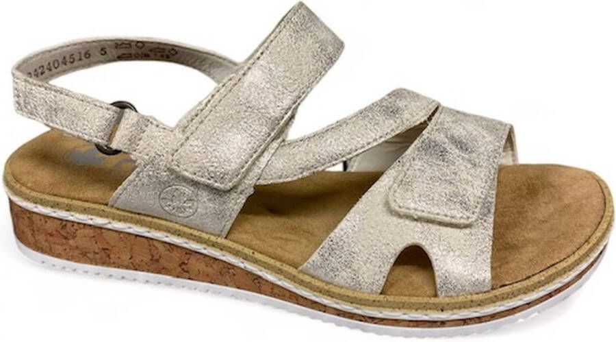 Rieker V3666-60 Aleria Beige Gold weite E)-sandaal -sandalen
