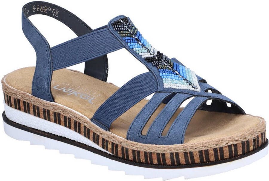 Rieker V7909-12 dames sandalen sportief blauw