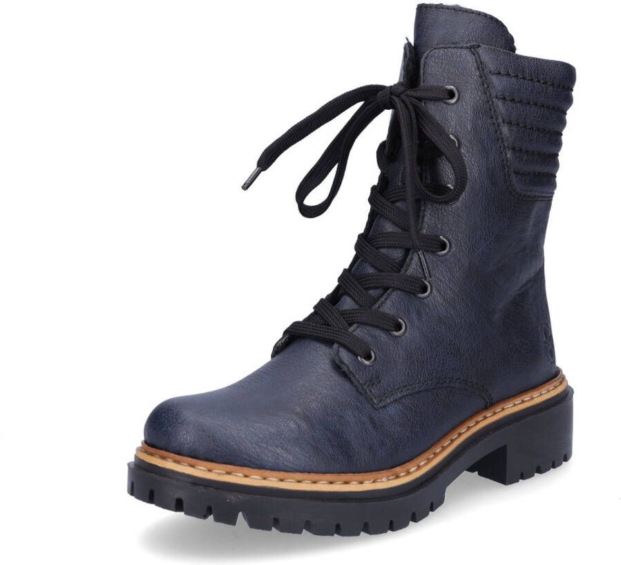 Rieker Veterboot 72600-14 Blauw Warm Gevoerd