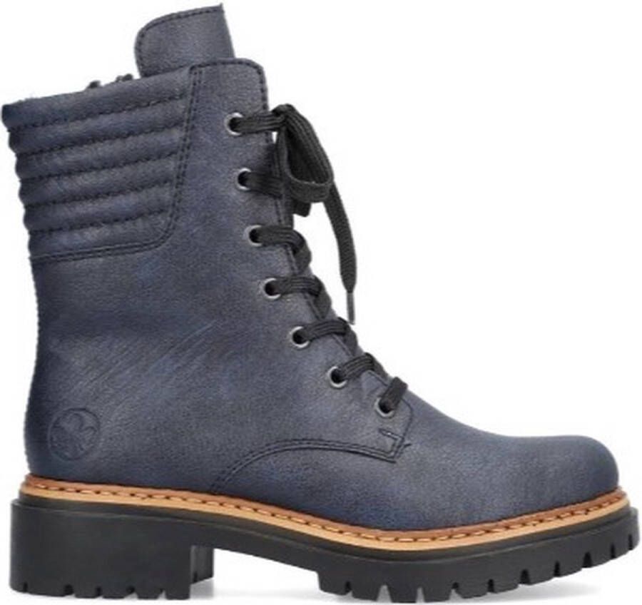 Rieker Veterboot 72600 14 Blauw Warm Gevoerd