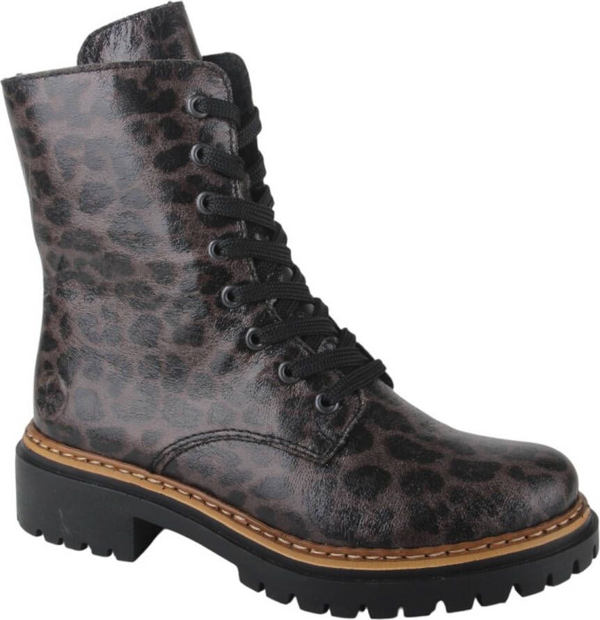 Rieker Veterlaarsjes lace-up boots block heel with practical inner zipper