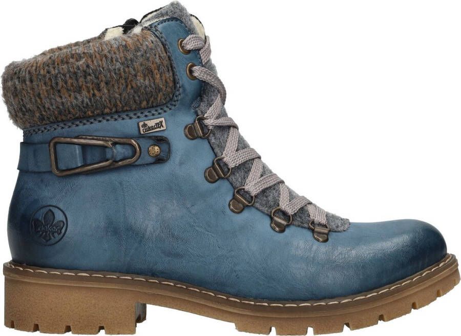 Rieker Stijlvolle Blauwe Veterschoenen Blauw Dames