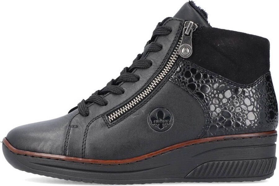 Rieker Comfortabele Veterschoen voor Dames Zwart Dames