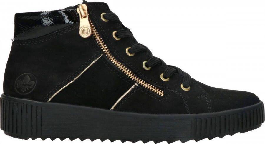 Rieker Waterdichte sneakers met ritssluiting en uitneembaar voetbed Black - Foto 8