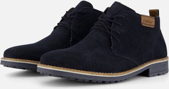Rieker Blauwe Suède Veterschoenen voor Heren Blue Heren