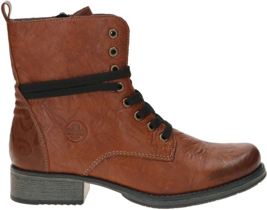 Rieker Bruine Cognackleurige Veterschoen voor Dames Brown