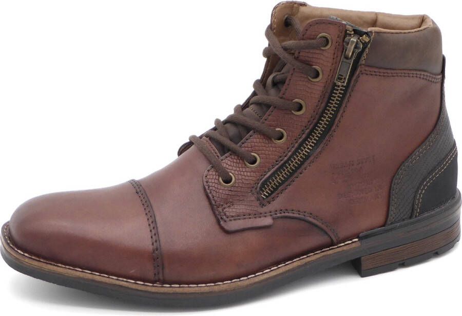 Rieker Veterboots cognac Leer