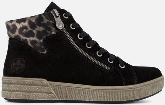 Rieker Veterboot X0709-00 Zwart Nubuck Warm Gevoerd
