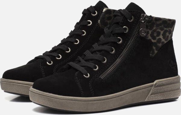 Rieker Veterboot X0709-00 Zwart Nubuck Warm Gevoerd
