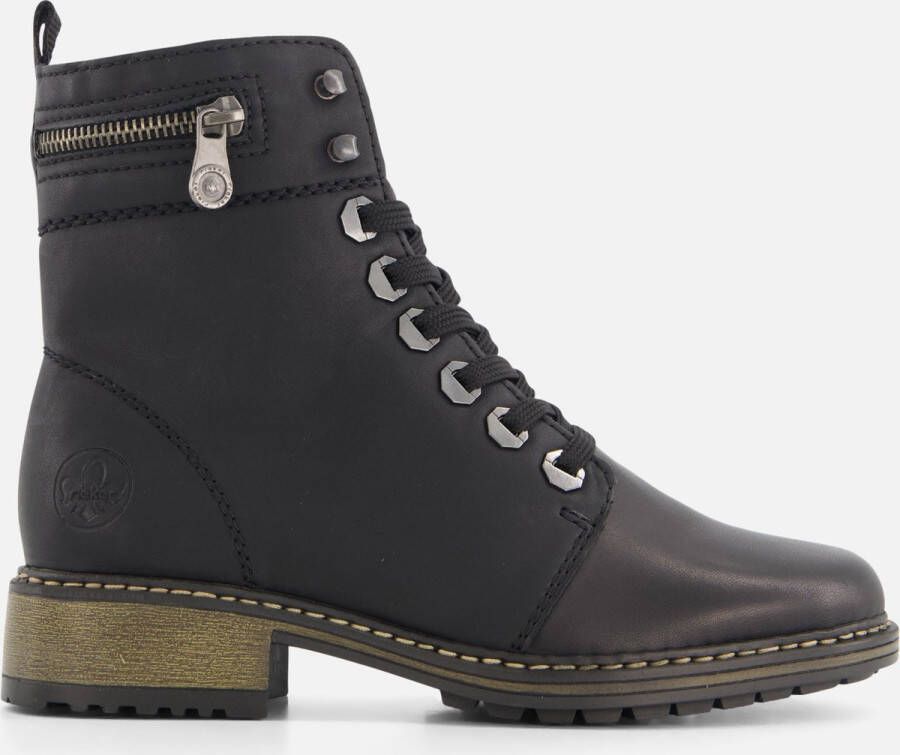 Rieker Waterdichte sneakers met ritssluiting en uitneembaar voetbed Black Dames