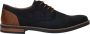 Rieker Blauwe Leren Veterschoenen met Cognac Accents Blue Heren - Thumbnail 1