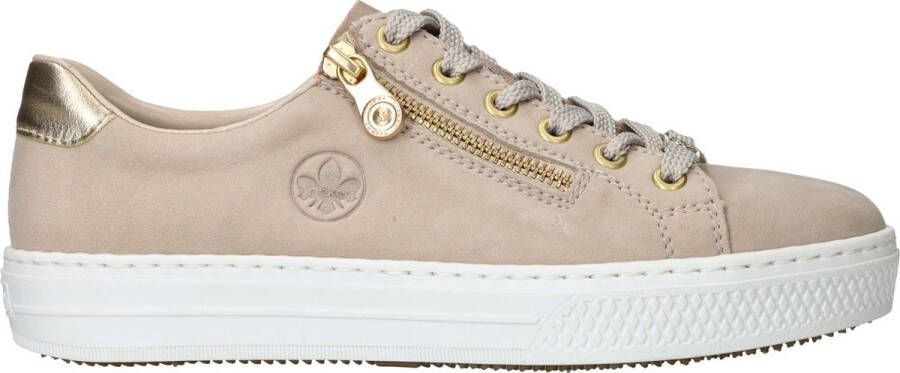 Rieker Taupe Sneakers met Gouden Accenten Beige Dames