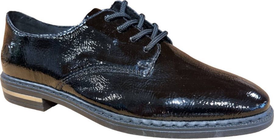 Rieker Zwarte veterschoenen met subtiel gouden detail Black Heren