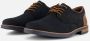Rieker Blauwe Leren Veterschoenen met Cognac Accents Blue Heren - Thumbnail 1