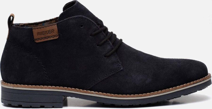 Rieker Blauwe Suède Veterschoenen voor Heren Blue Heren