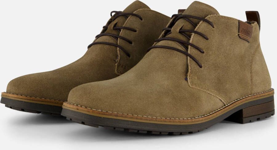 Rieker suède veterschoenen taupe