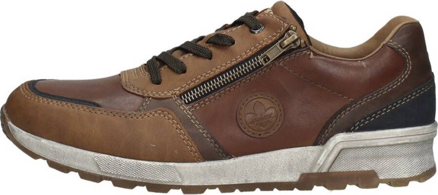 Rieker Sportieve Veterschoenen met Blauwe Accenten Brown Heren