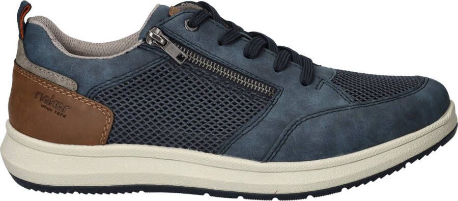 Rieker Sneakers lage schoen vrijetijdsschoen veterschoen met zij-rits