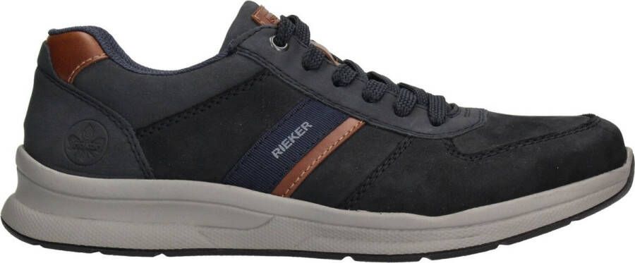 Rieker Comfortabele Blauwe Sneakers met Bruine Accenten Grijs Heren