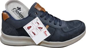Rieker Comfortabele Blauwe Sneakers met Bruine Accenten Grijs Heren