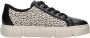 Rieker Trendy damessneaker met beige zwarte print en metallic detail Zwart Heren - Thumbnail 1