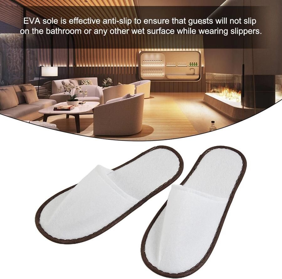 Rimmo 10 Paar Hotel Slippers en Wegwerp Pantoffels van Katoen en Fluweel Gastenslippers voor Hotel Spa Wellness Reizen Thuis en Horeca Kleuren