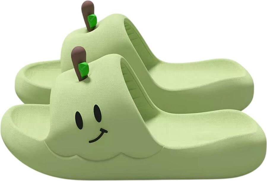 Rimmo Cartoon Dikke Zool Indoor Slippers Dames Lichtgewicht en Stijlvolle Dames Pantoffels Dames slippers binnen zacht lichtgewicht EVA comfortabele huis slippers dames Groen