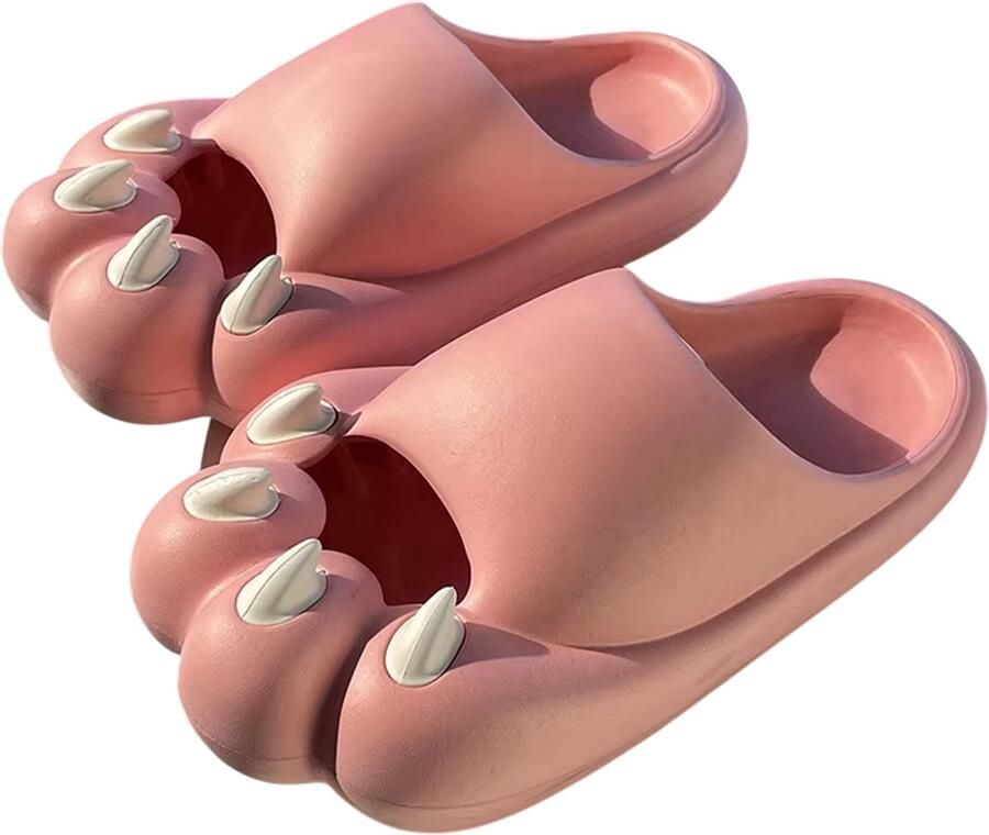 Rimmo Cloud Badslippers met Kattenpoot Design Zachte EVA Slippers voor Binnen Buiten Strand en Zwembad Roze