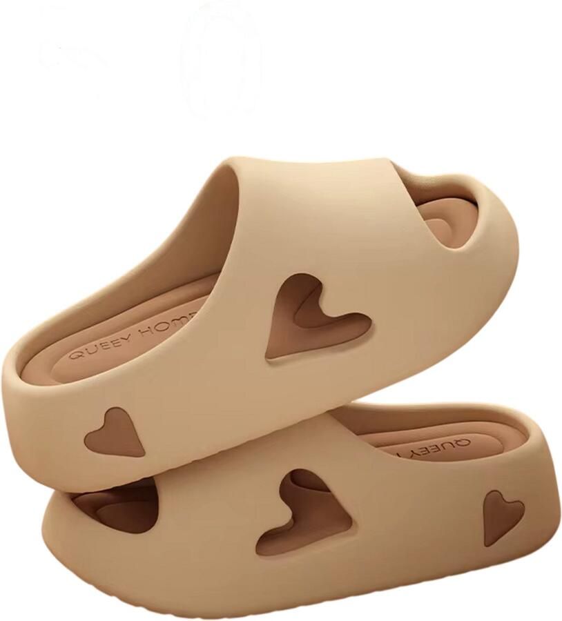 Rimmo Dames Slippers Sandalen Modieuze Strand- en Padelschoenen Effen Kleur Antislip Douche- en Zomerschoenen voor Thuis en Buiten Beige