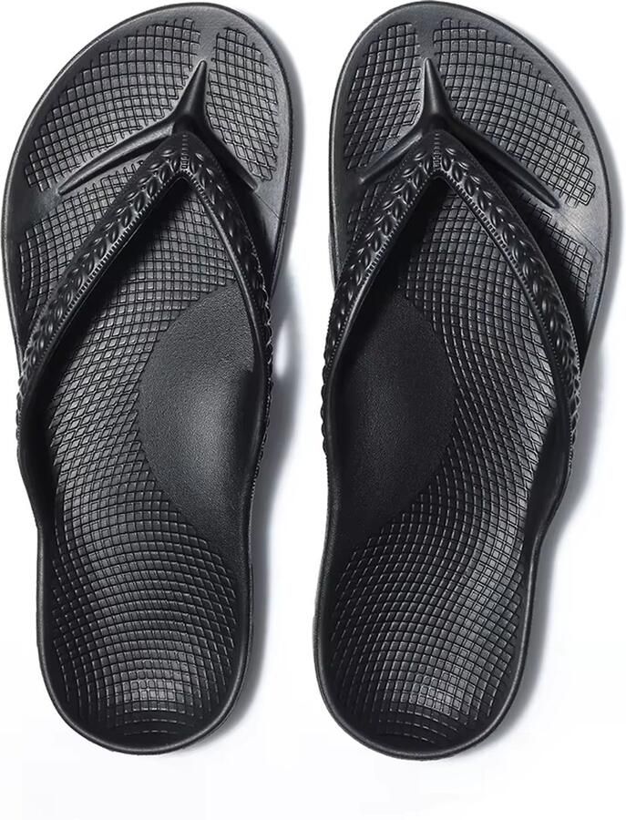 Rimmo Heren Slippers met Boogsteun Comfortabele Lichtgewicht Orthopedische Sandalen tegen Plantaire Fasciitis Modieuze Strand- en Badslippers Voetverzorging Sandalen Zwart