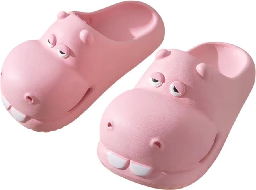 Rimmo Hippo Dames Slippers EVA Cartoon Pantoffels Comfortabele Zomerschoenen Huisslippers en Instapslippers voor Binnen & Buiten Zachte Antislip Roze