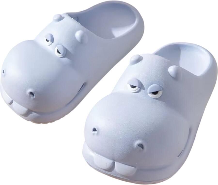 Rimmo Hippo Dames Slippers EVA Cartoon Pantoffels Comfortabele Zomerschoenen Huisslippers en Instapslippers voor Binnen & Buiten Zachte Antislip Blauw