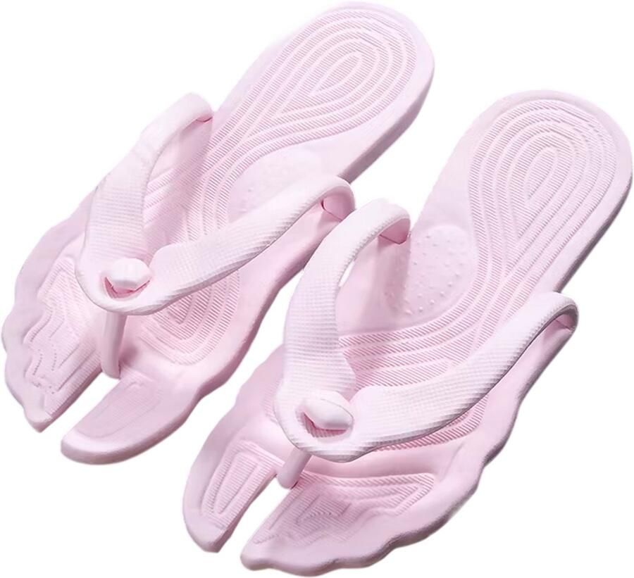 Rimmo Opvouwbare Slippers 1 Paar Antislip Slippers voor Hotel Badk amer Strand Vakantie & Zakenreis Draagbare Pantoffels voor Dames Roze