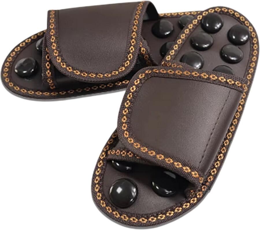 Rimmo Voetmassage Slippers Jade Reflexologie Sandalen voor Voetontspanning Pijnverlichting Doorbloeding en Acupunctuur Therapie