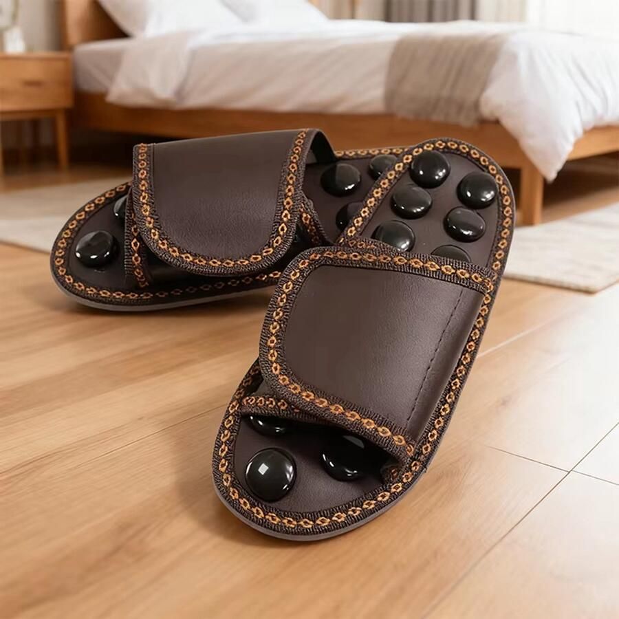 Rimmo Voetmassage Slippers Jade Reflexologie Sandalen voor Voetontspanning Pijnverlichting Doorbloeding en Acupunctuur Therapie