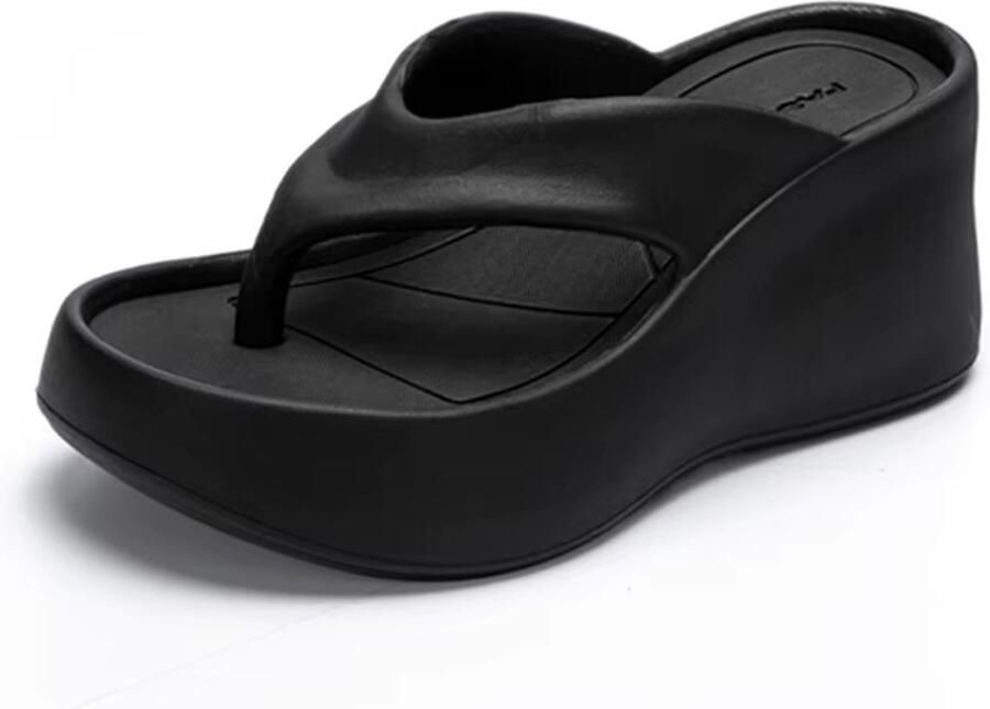 Rimmo Vrouwen Clip Teen Wedge Slippers Zomer Chunky Platform Strand Sandalen met Dikke Zool Hoge Hakken Eva Slippers en Slides Dames Zomerschoenen Platform Sandalen Wedge Slippers