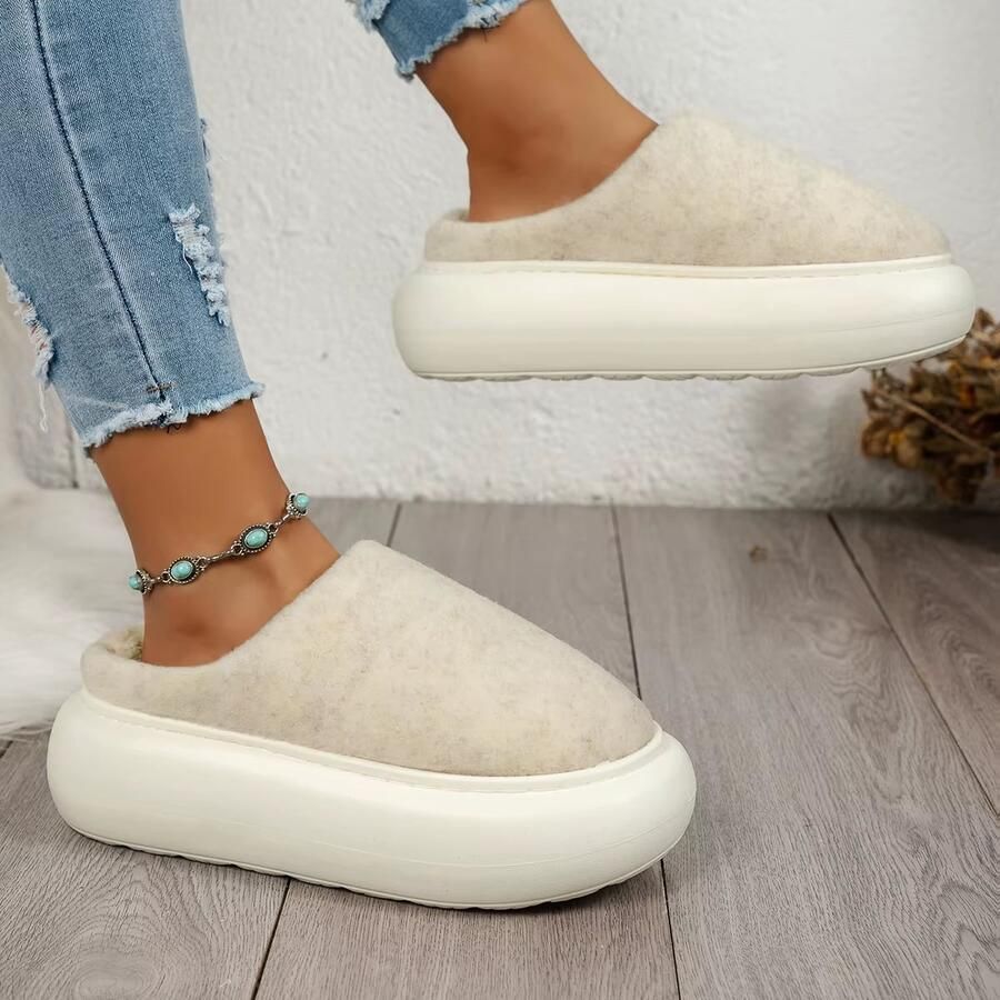 Rimmo Warme Dames Winter Pantoffels met Antislip Zool Pluche Instap Slippers voor Thuisgebruik Comfortabele Gesloten Teen Huisschoenen Zachte Pantoffels Binnen