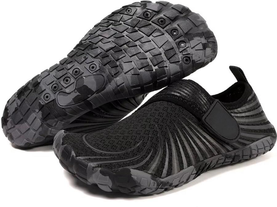 Rimmo Waterschoenen voor nen en Barefoot Aqua Shoes Snel Droog Antislip Water Schoenen Outdoor Sport & Zwemschoenen voor Kajakken Wandelen Surfen en Boottochten Zwart En Grijs