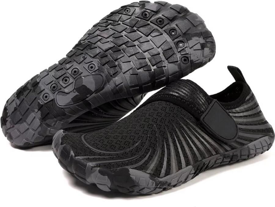 Rimmo Waterschoenen voor nen en Barefoot Aqua Shoes Snel Droog Antislip Water Schoenen Outdoor Sport & Zwemschoenen voor Kajakken Wandelen Surfen en Boottochten Zwart En Grijs