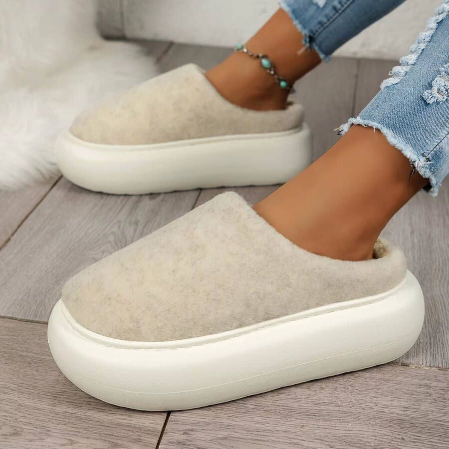 Rimmo Warme Dames Winter Pantoffels met Antislip Zool Pluche Instap Slippers voor Thuisgebruik Comfortabele Gesloten Teen Huisschoenen Zachte Pantoffels Binnen