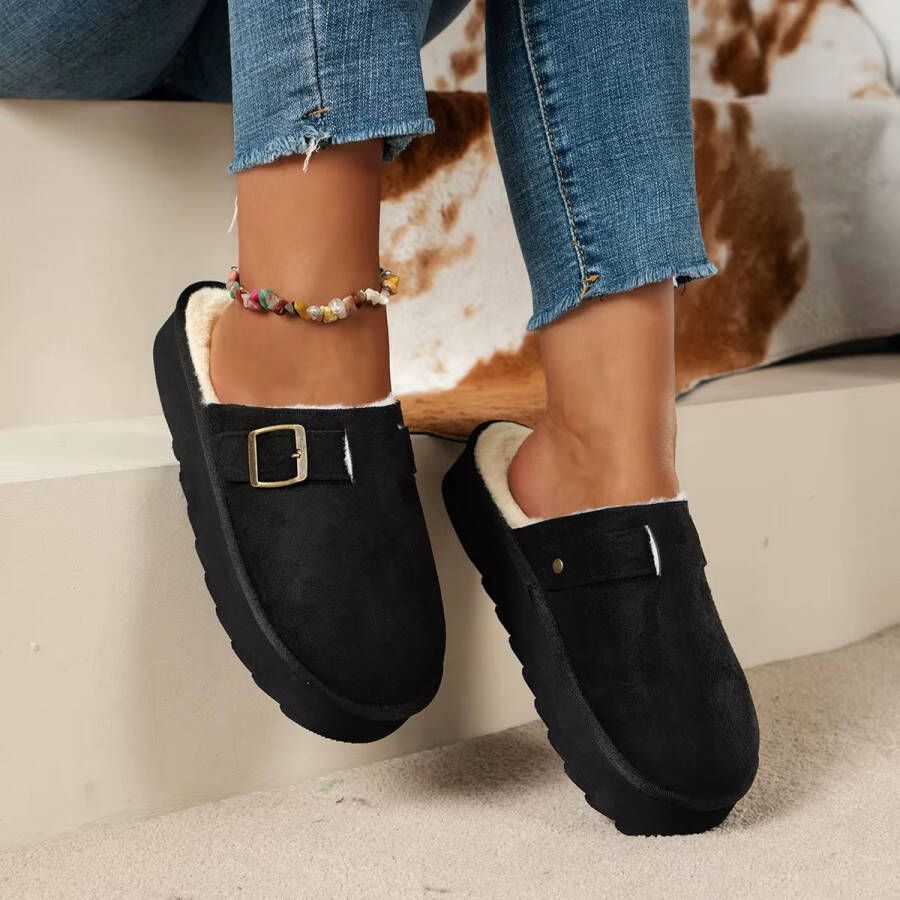 Rimmo Warme Dames Winter Pantoffels met Pluche Voering Comfortabele en Geluiddempende Instap Huisschoenen voor Binnengebruik