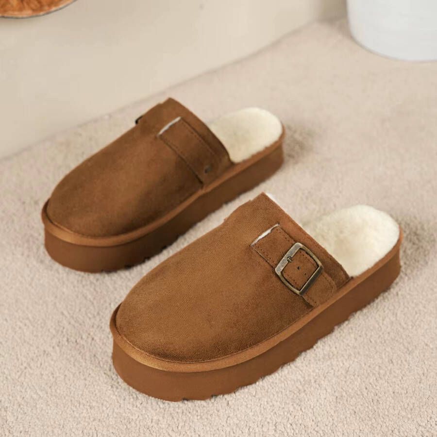 Rimmo Warme Dames Winter Pantoffels met Pluche Voering Comfortabele en Geluiddempende Instap Huisschoenen voor Binnengebruik