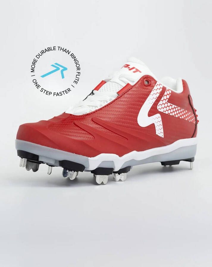 Ringor Rip-IT MLB Softbal Pro Softbal Schoenen Metalen Spikes Wit