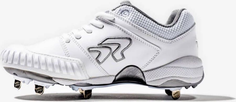 Ringor Rip-It Softbal Flite Softbalschoenen Met Pitching Toe Met Neusbescherming Metalen Spikes Wit