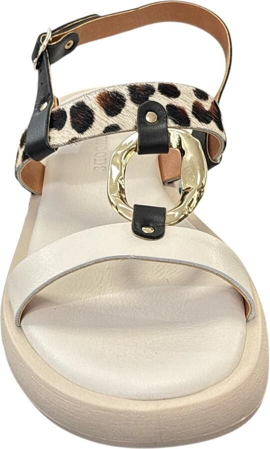 River Woods Sandaal Ecru Zwart