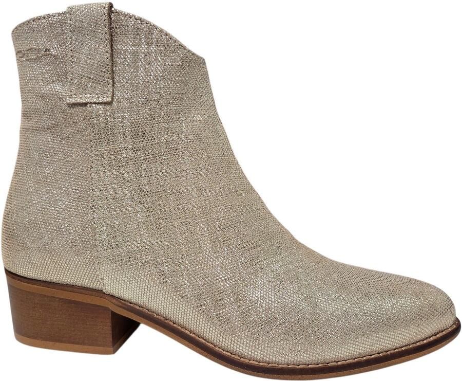 Roberto D'angelo Plata Ninfea Beige Gold Enkellaarzen Beige Goud Leer Dames Beige Goud